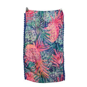 Lilly Pulitzer Infinity Scarf Colorful Pineapples Lightweight Trimmed